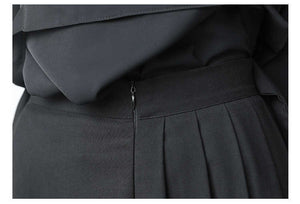 Pleated Long Techwear Trousers