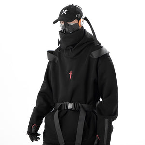 Double Neckline Techwear Hoodie