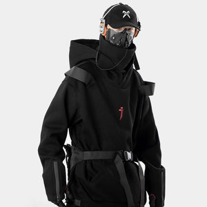 Double Neckline Techwear Hoodie