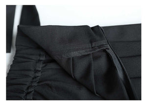 Pleated Long Techwear Trousers