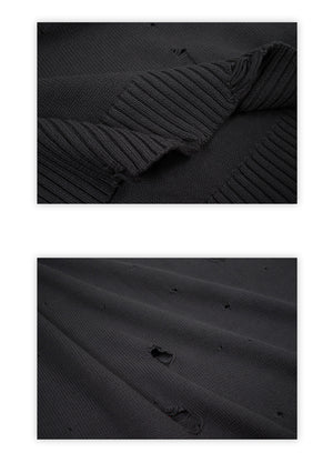Ripped Techwear Sweaters Harajuku