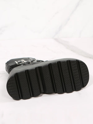 Short Black Lace Up Boots