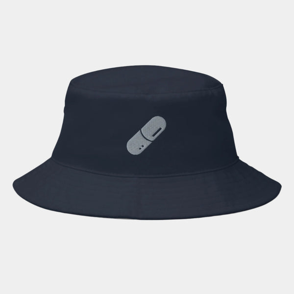 Sleek Navy Cotton Bucket Hat