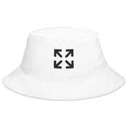 Sombrero de pescador blanco con diseño urbano
