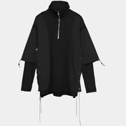 Sweat à capuche Techwear à col roulé Street