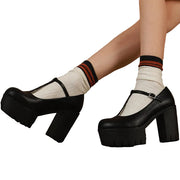Zapatos con tira en T estilo Y2K