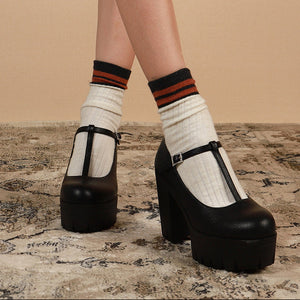 T Strap Shoes Y2K