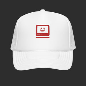 White Computer Trucker Hat