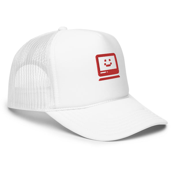 White Computer Trucker Hat