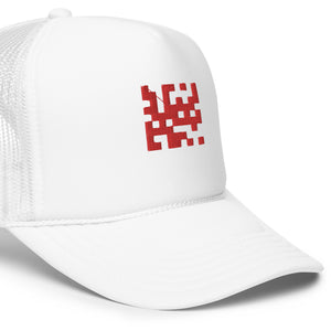 White Qr Code Trucker Hat