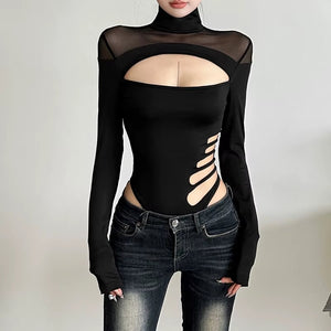 Women Y2K Cut Out Bodysuit
