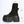 Black combat boot with measurements on a white background
