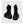 Black platform boots with thick sole on a white background