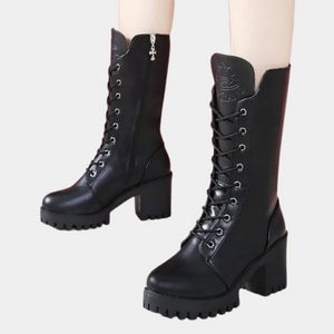 Lace Up Black Chunky Boots