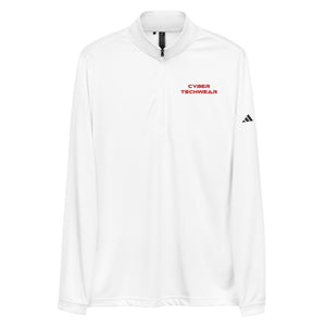 adidas white Quarter zip pullover