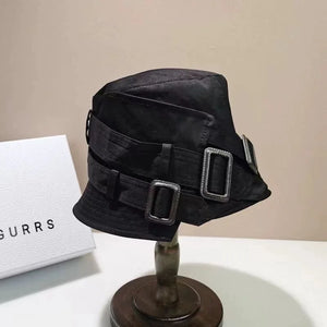 2024 Hip Hop Techwear Style Adjustable Buckle Bucket Hats For Women Multifunction Belt Buckle Stacked Fisherman Hat