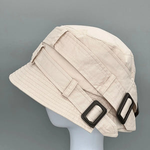 2024 Hip Hop Techwear Style Adjustable Buckle Bucket Hats For Women Multifunction Belt Buc - Beige