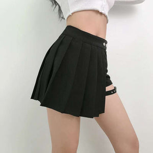 Adjustable Leg Ring Goth Mini Skirt