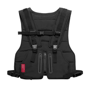 White and black adjustable nylon cargo vest