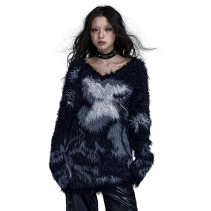 Aesthetics Black Sweater Y2K Top