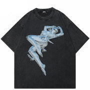 AI Robot Graphic Y2K T Shirt