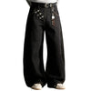 Airplane Button Design Y2K Jeans