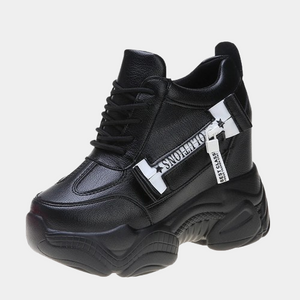 All Black Platform Women Sneakers