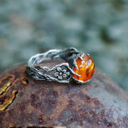 Amber Flower Y2K Ring