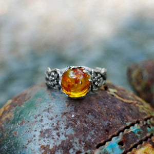 Amber Flower Y2K Ring — photo 2