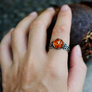 Amber Flower Y2K Ring — photo 3