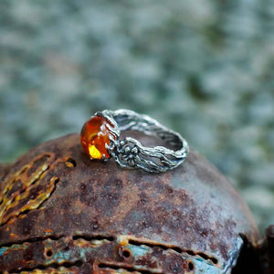 Amber Flower Y2K Ring — photo 4