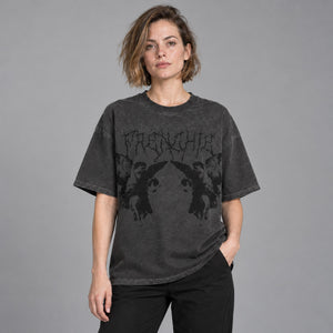 Angel Dark Print Y2K T-Shirts – worn by a woman