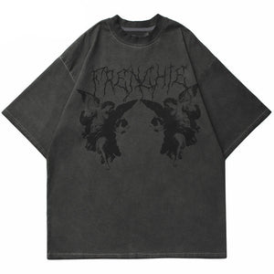 Angel Dark Print Y2K T-Shirts
