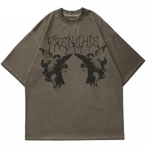Angel Dark Print Y2K T-Shirts