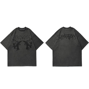 Angel Dark Print Y2K T-Shirts