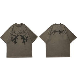 Angel Dark Print Y2K T-Shirts