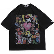 Angels Print Mens Y2K Graphic Tees
