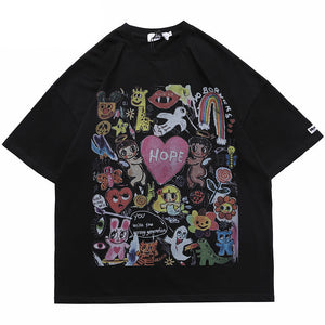 Angels Print Mens Y2K Graphic Tees