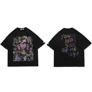 Angels Print Mens Y2K Graphic Tees