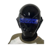 Casco Cyberpunk con Texto Animado