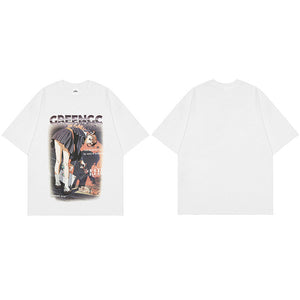 Anime Girl Killer Graphic Y2K Tees