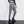 Gray snap pocket joggers in three-quarter view, oversized loose fit through the thigh, ribbed cuffs over boots
