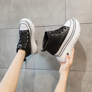Ankle Platform Black Sneakers