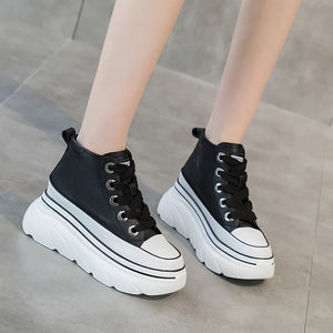 Ankle Platform Black Sneakers