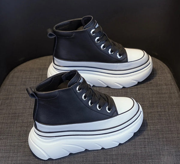 Ankle Platform Black Sneakers