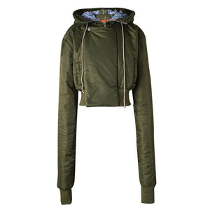 Army Green Short Spring Jacket Women