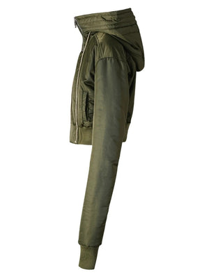 Army Green Short Spring Jacket Women