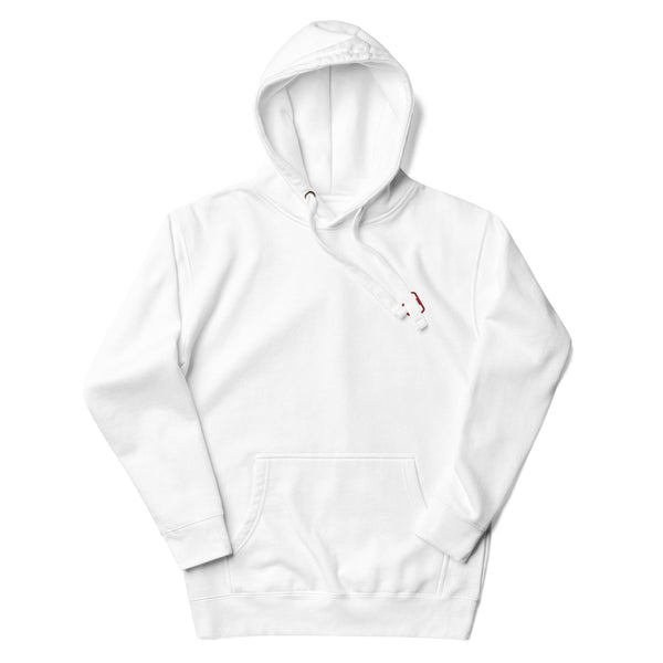 Artistic White Embroidered Cool Hoodie