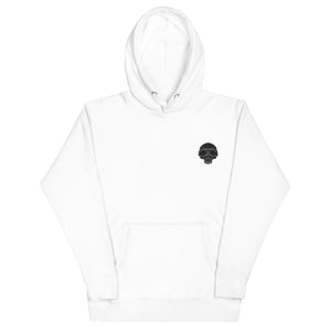 Artistic White Embroidered Hoodie