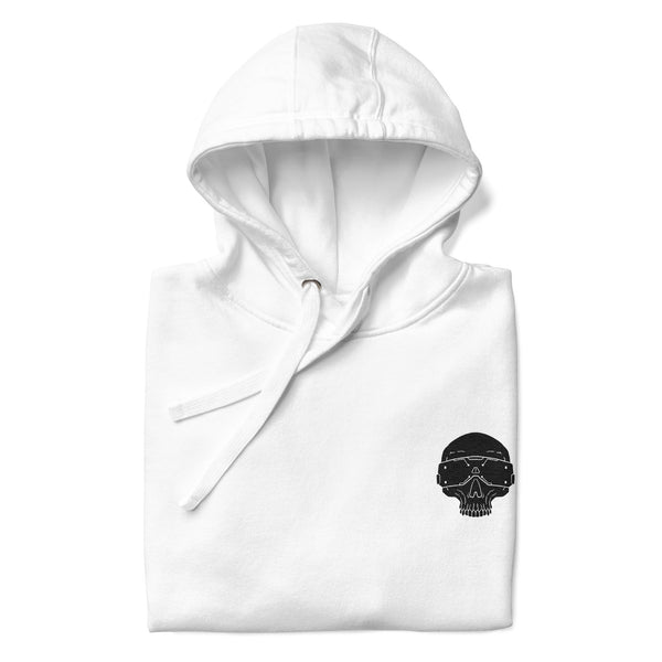 Artistic White Embroidered Hoodie